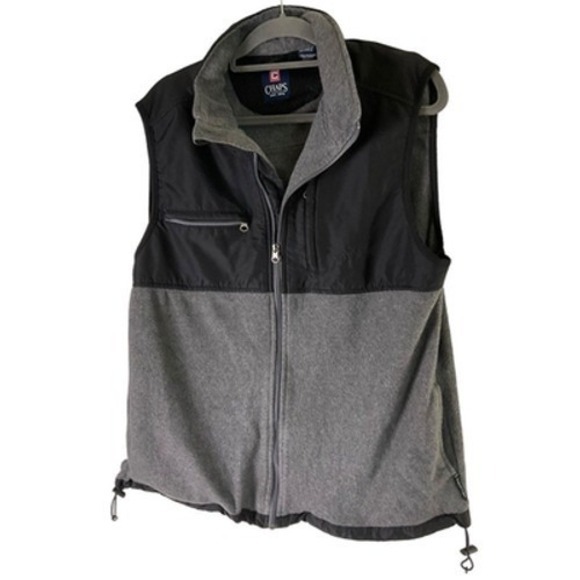 Chaps Other - Chaps Mens Full Zip Fleece Vest Gray Black Colorblock Large Y2K Outdoor‎